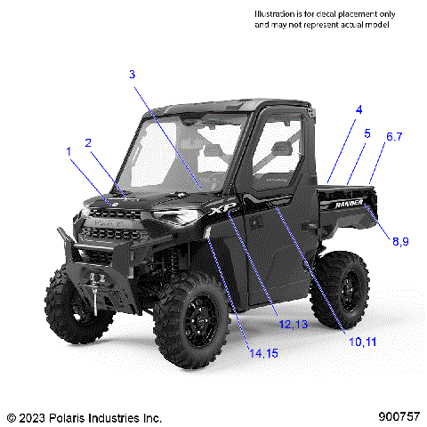 BODY, DECALS, GRAPHIC - R24RRY99AJ/BJ/AK/BK/AZ/BZ/A9/B9 (900757)