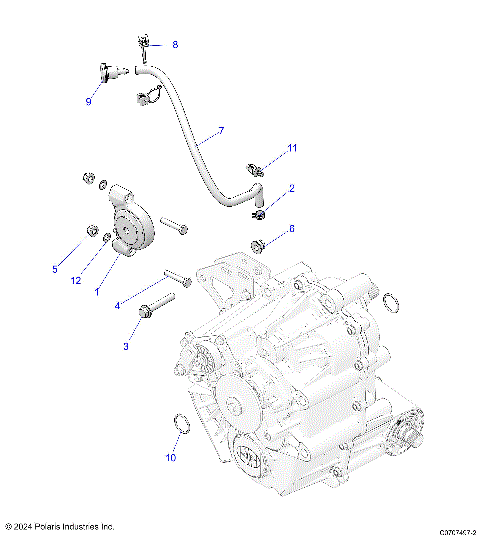 DRIVE TRAIN, MAIN GEARCASE MOUNTING - D25E3CC2B4/UC2B4 (C0707497-2)