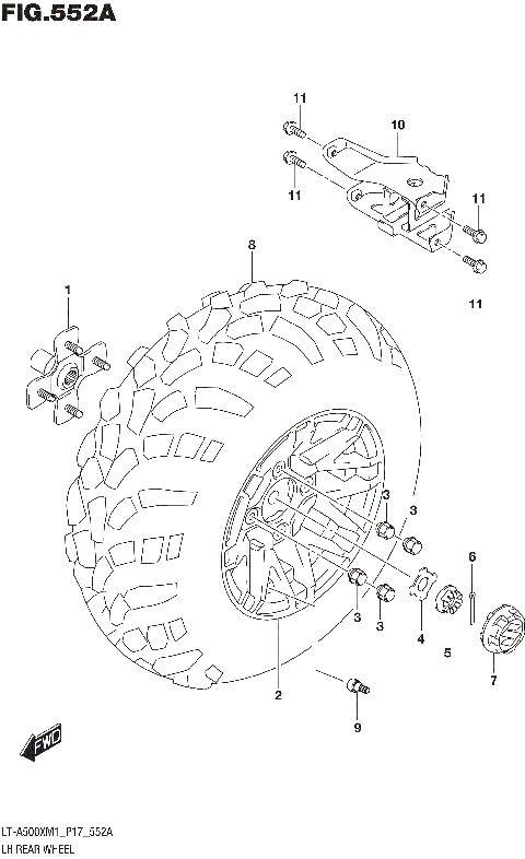 LH REAR WHEEL (LT-A500XM1 P17)