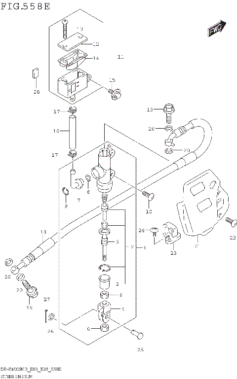REAR MASTER CYLINDER (DR-Z400SMM3 E28)
