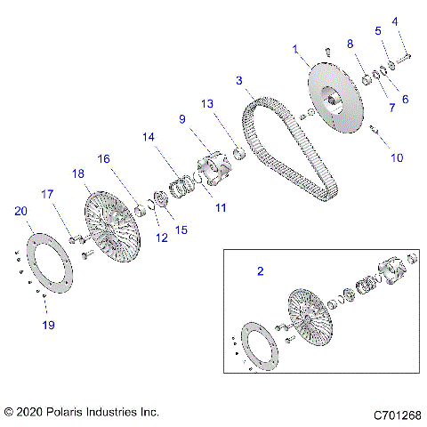 DRIVE TRAIN, SECONDARY CLUTCH - R21RSB99AZ/BZ (C701268)