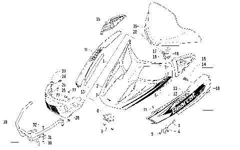 HOOD, WINDSHIELD, AND FRONT BUMBER ASSEMBLY [93090]