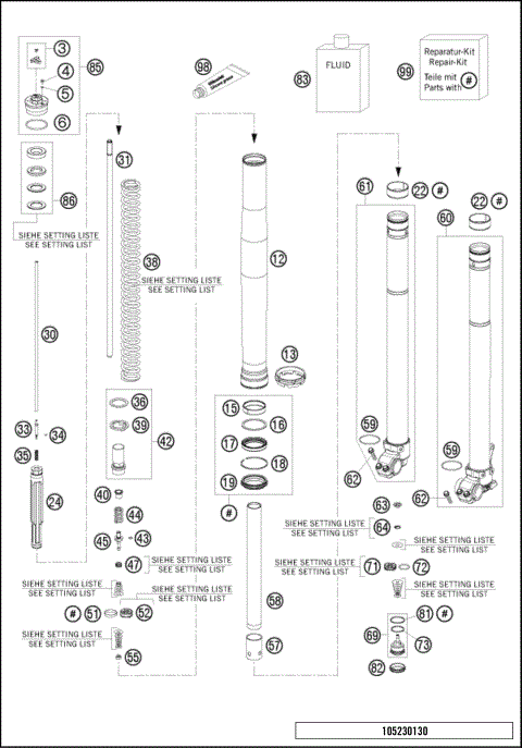 FRONT FORK DISASSEMBLED