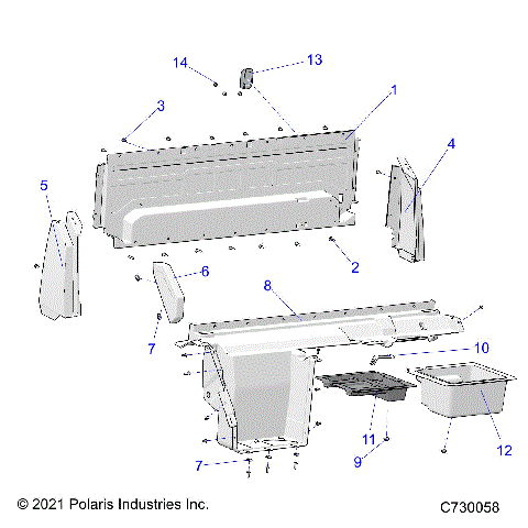 BODY, REAR CLOSEOFF, AND FENDERS - R21RRB99AZ/BZ (C730058)