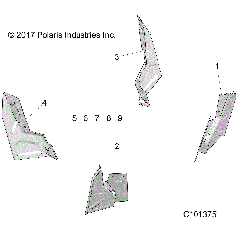 BODY, MUD GUARD - A19DAE57D5 (C101375)