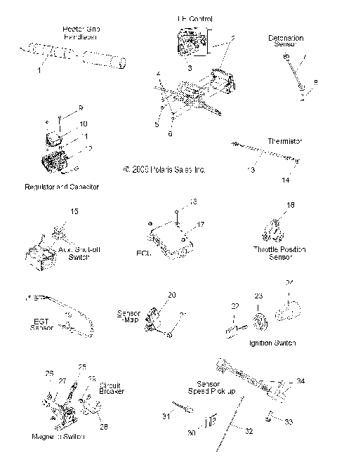 ELECTRICAL, SWITCHES, SENSORS and COMPONENTS - S10PR8ESA/ESL (49SNOWELECT10800RMK)