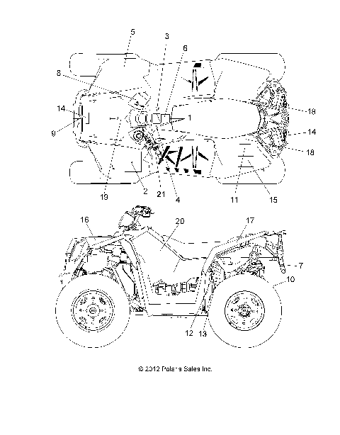 BODY, DECALS - A13GH8EFK (49ATVDECAL13850SCRAMI)