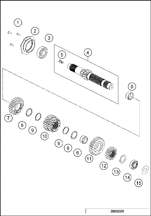 TRANSMISSION I - MAIN SHAFT