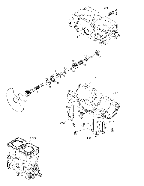 01- Crankcase, Rotary Valve