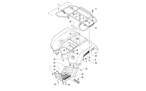 REAR RACK, BODY PANEL, AND FOOTWELL ASSEMBLIES