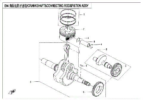 CRANKSHAFT & CONNECTING ROD & PISTON ASSY