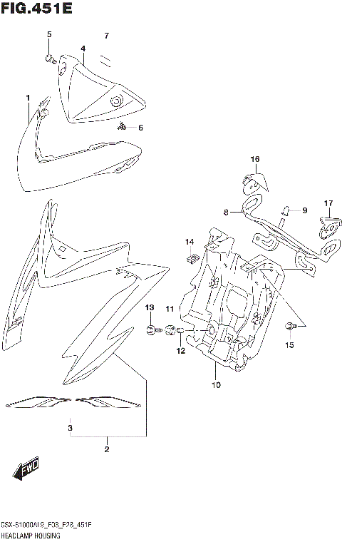 HEADLAMP HOUSING (GSX-S1000YAL9 E28)