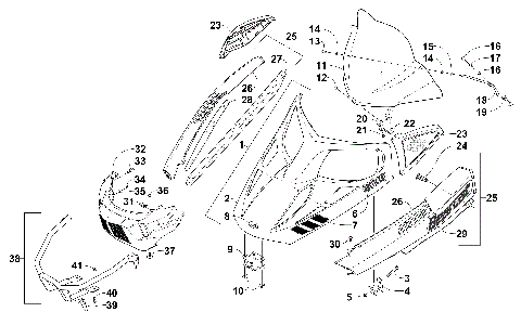 HOOD, WINDSHIELD, AND FRONT BUMPER ASSEMBLY [101623]