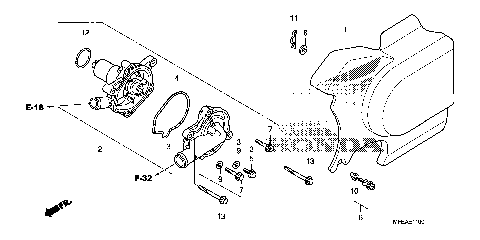 WATER PUMP@LEFT REAR