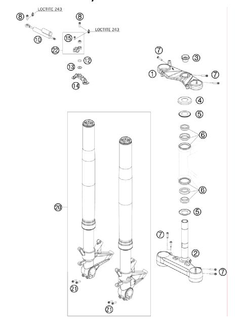 FRONT FORK, TRIPLE CLAMP           