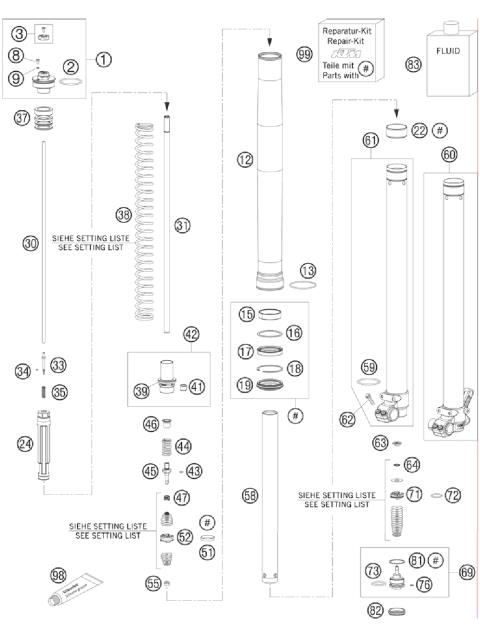 FRONT FORK DISSASSEMBLED           