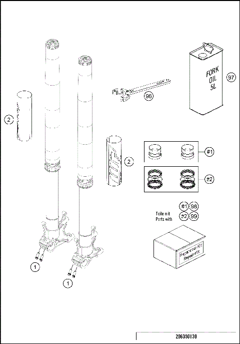 FRONT FORK DISASSEMBLED