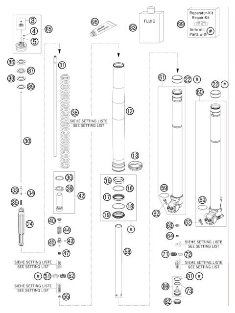 FRONT FORK DISASSAMBLED            