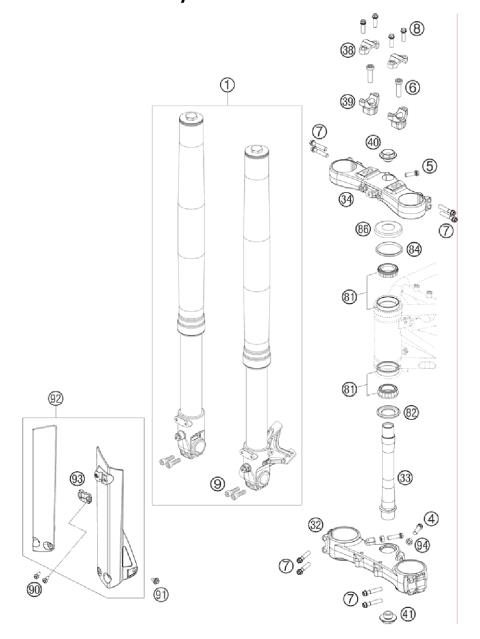 FRONT FORK, TRIPLE CLAMP           