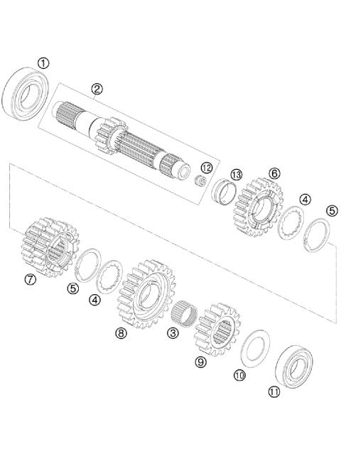 TRANSMISSION I - MAIN SHAFT        