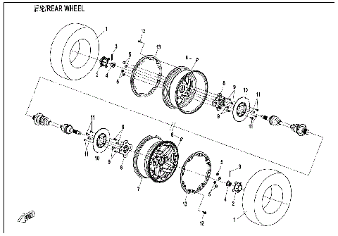 REAR WHEEL (OVERLAND)