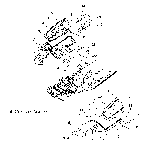 BODY, FENDERS and SIDE PANELS - S08PB6FS/FE (49SNOWFENDERS086008BALL)
