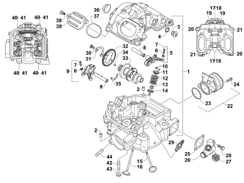 CYLINDER HEAD AND CAMSHAFT/VALVE ASSEMBLY