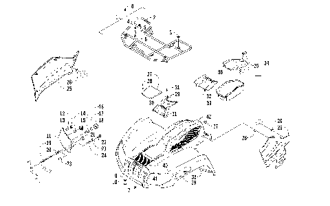 FRONT RACK, BODY PANEL, AND HEADLIGHT ASSEMBLIES [96134]
