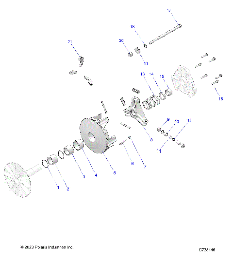 DRIVE TRAIN, PRIMARY CLUTCH - R25MAE57D5 (C733146)