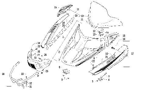 HOOD, WINDSHIELD, AND FRONT BUMPER ASSEMBLY [97279]