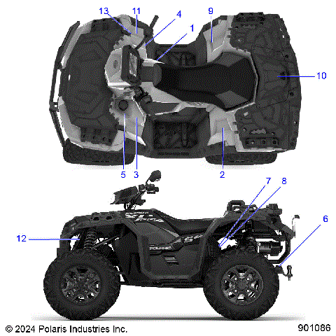 BODY, DECALS, GENERAL - A25SLE95CF/FF/EF (901087)