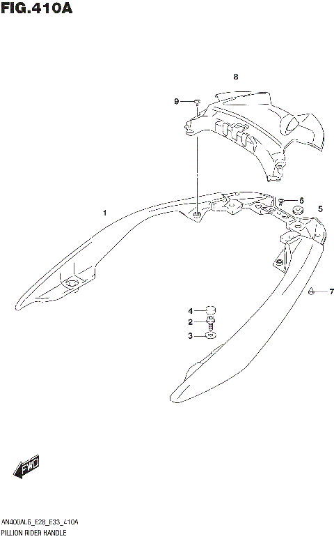 PILLION RIDER HANDLE (AN400AL6 E33)