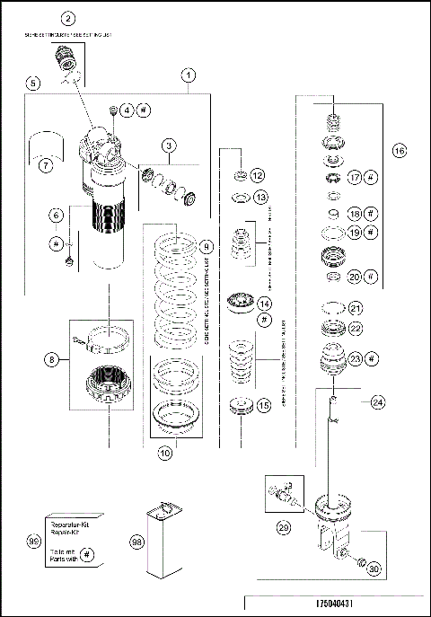 SHOCK ABSORBER DISASSEMBLED