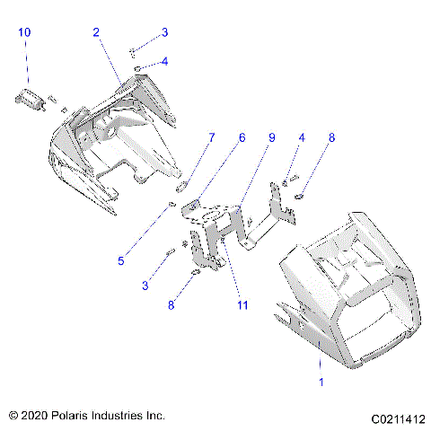 BODY, HEADLIGHT POD - A24S6E57A1 (C0211412)