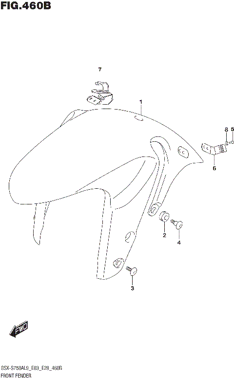 FRONT FENDER (GSX-S750ZL9 E33)