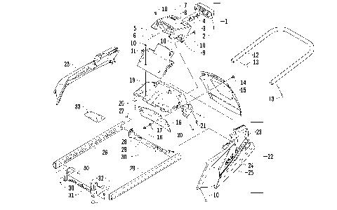 REAR BUMPER, RACK RAIL, SNOWFLAP, AND TAILLIGHT ASSEMBLY [93055]
