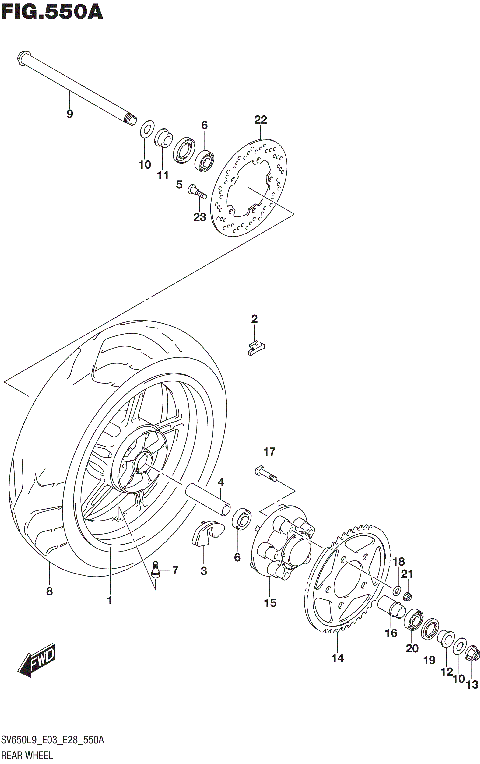 REAR WHEEL (SV650L9 E03)