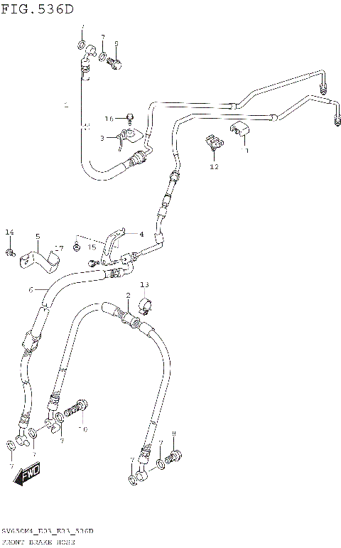 FRONT BRAKE HOSE (SV650AM4 E33)