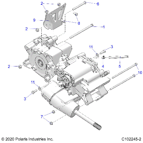 DRIVE TRAIN, MAIN GEARCASE MOUNTING - A23S6E57F1/FK (C102245-2)