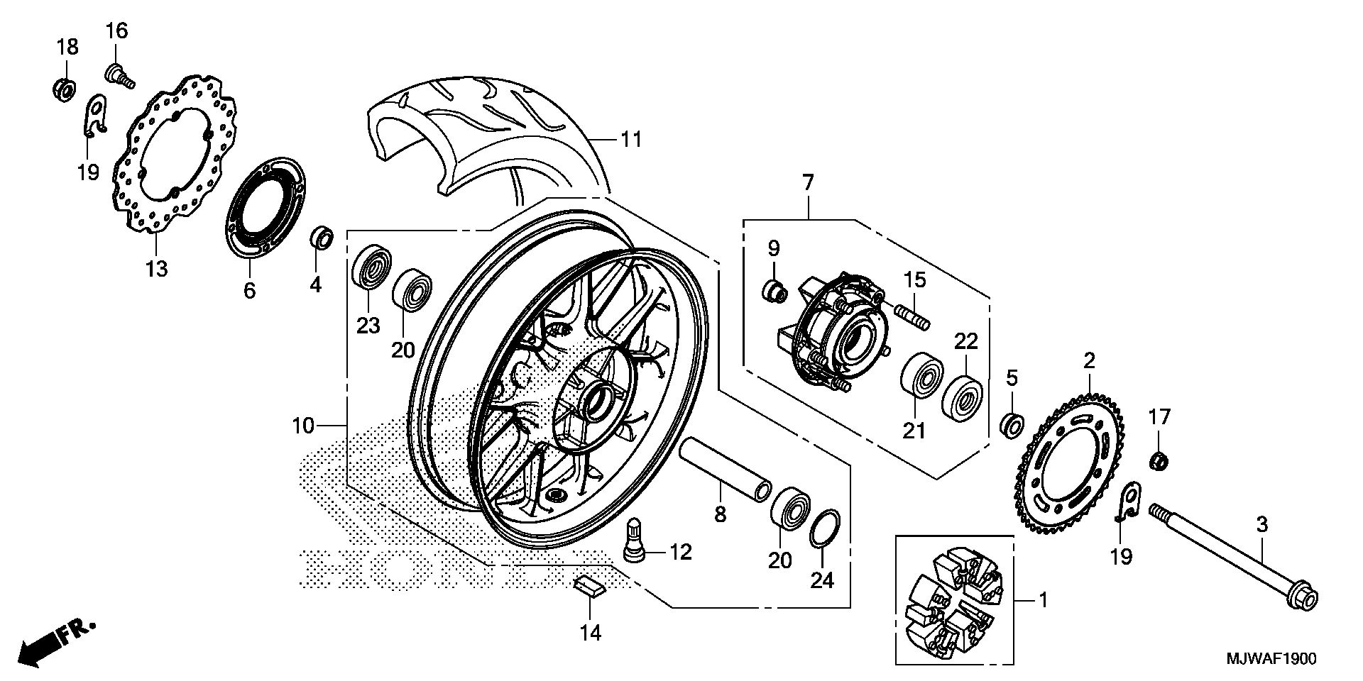 2016 Honda CBR500R 3A REAR WHEEL Motorcycles Parts Finder