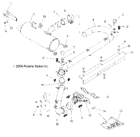 ENGINE, EXHAUST SYSTEM - R10VH76 ALL OPTIONS/VY76AZ (49RGREXHAUST10RZR)