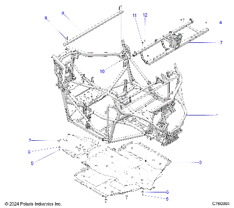 CHASSIS, MAIN FRAME AND SKID PLATES - G25GXP99 (C760004)