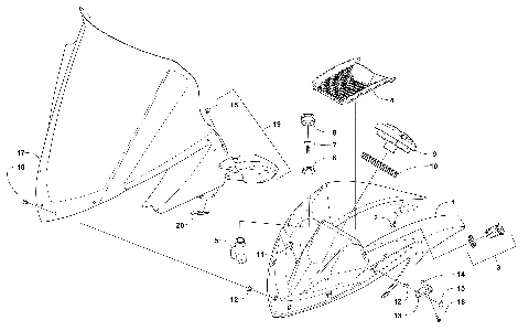 WINDSHIELD AND INSTRUMENTS ASSEMBLIES [104280]