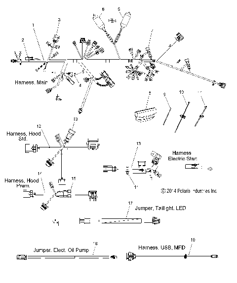 ELECTRICAL, WIRE HARNESS - S16DF6PE/PEL ALL OPTIONS (49SNOWHARNESS15SBPROS)
