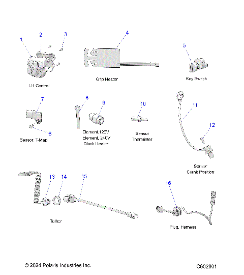 ELECTRICAL, SWITCHES, SENSORS and COMPONENTS 1 - S25TDE9FS/9FEL (C602801)