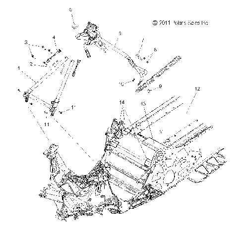 CHASSIS, CHASSIS ASM. and OVER STRUCTURE (600/155 Inch) - S12CM6 ALL OPTIONS (49SNOWCHASSISFRT212600RMK)