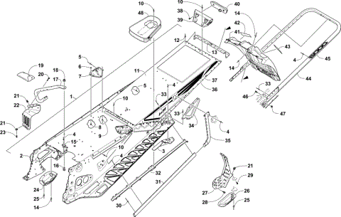 TUNNEL, REAR BUMPER, AND SNOWFLAP ASSEMBLY