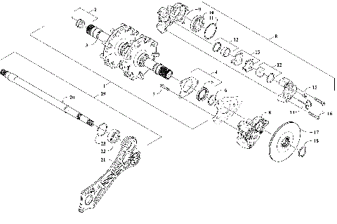 DRIVE TRAIN SHAFTS AND BRAKE ASSEMBLIES [110285]