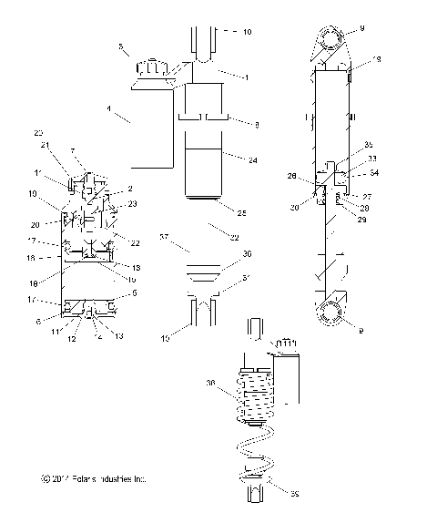 SUSPENSION, SHOCK, FRONT TRACK (7043956) - S15DP8 ALL OPTIONS (49SNOWSHOCKFRONT7043956)