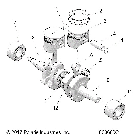 ENGINE, PISTON and CRANKSHAFT - S18FJB8/FJE8/FFJP8 ALL OPTIONS (600680C)